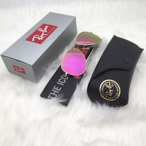 Aviator Gold-Pink Sunglasses RB3025 112/4T New